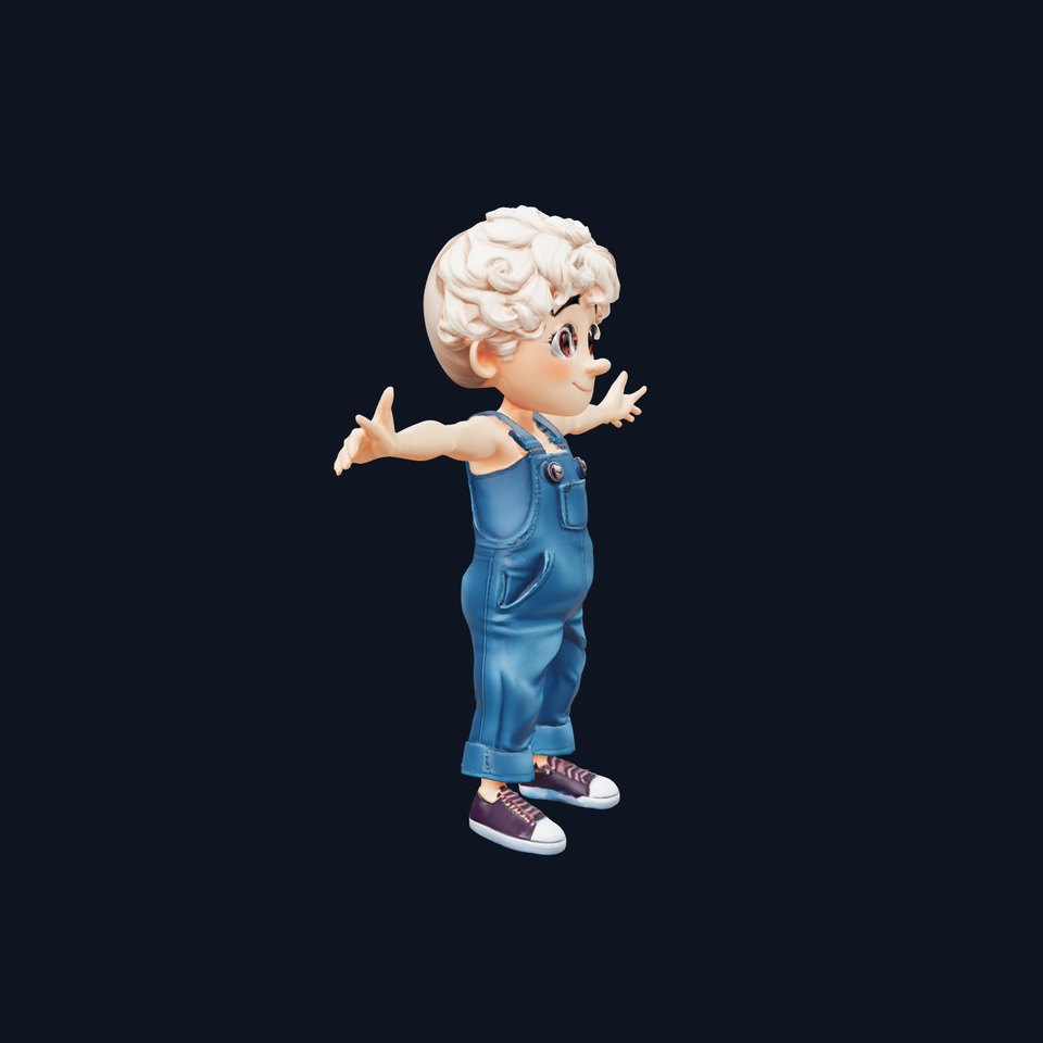 Curly Haired Kid model pack